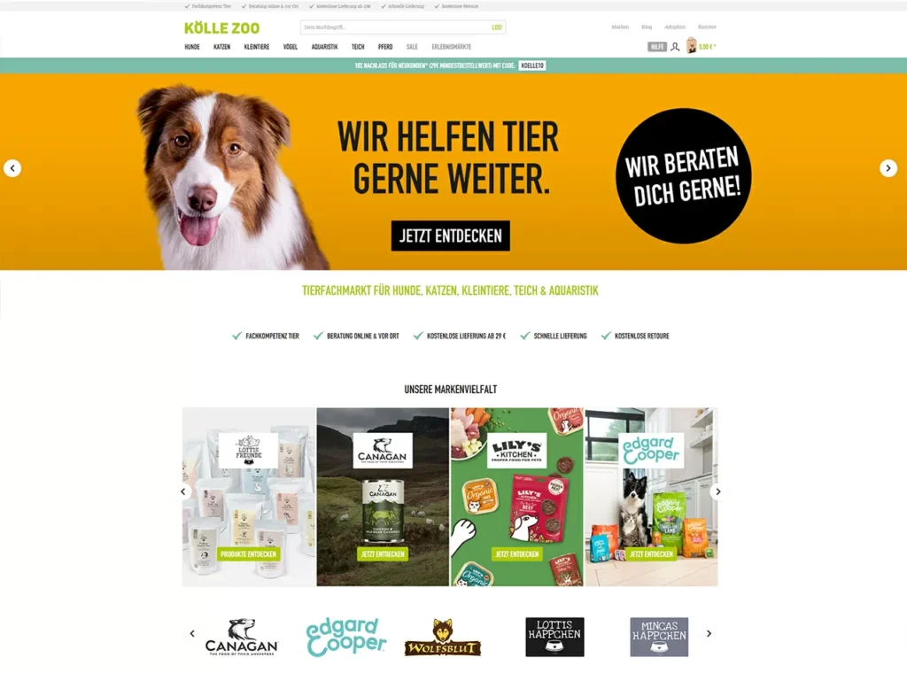 usability.jpg Einfache Navigation zu Kategorien bei Kölle Zoo