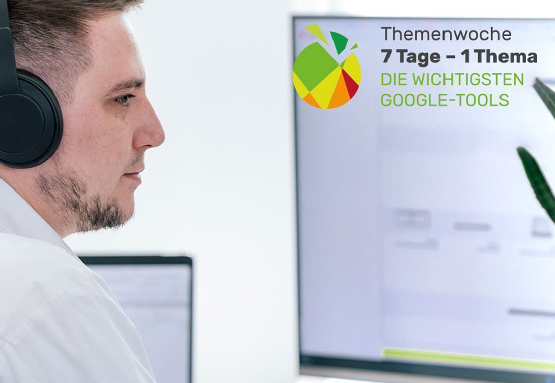 Blog econsor Themenwoche Google tools Google alerts Mitarbeiter vertieft in seine Arbeit am PC