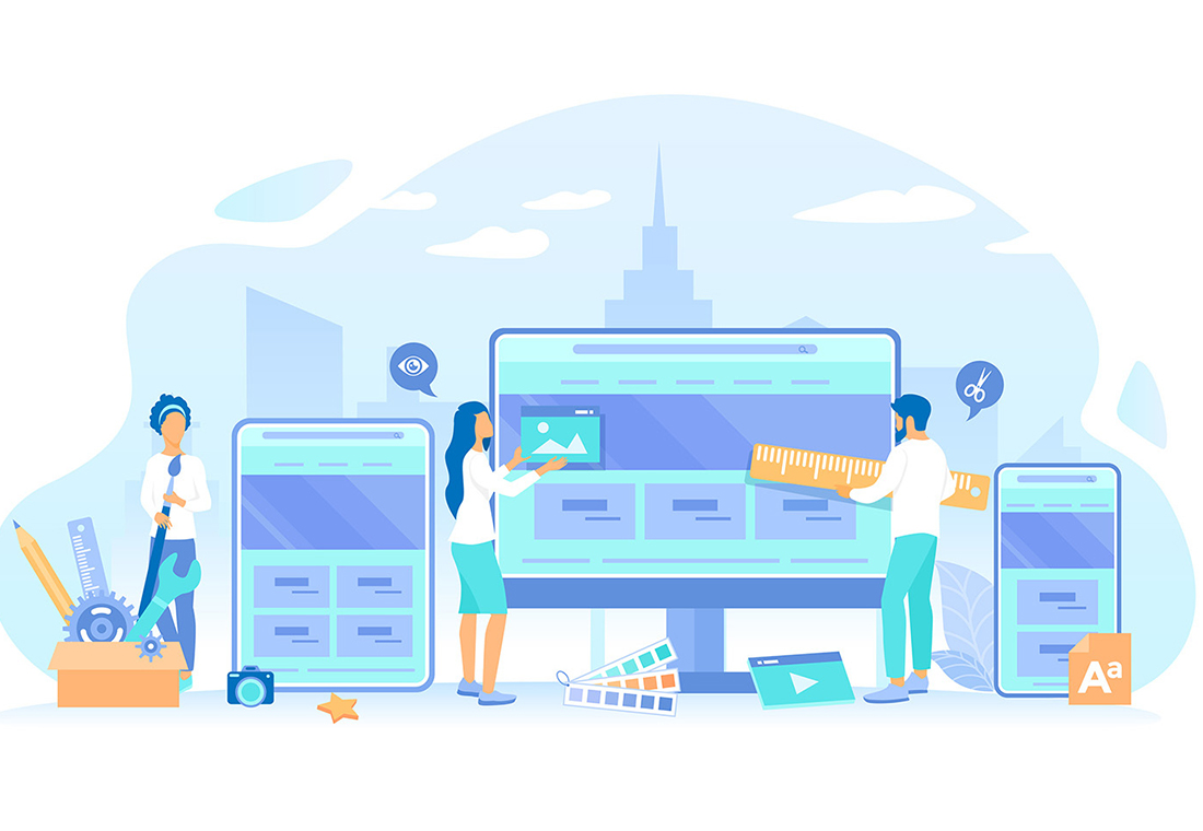 Personen besprechen Webdesign