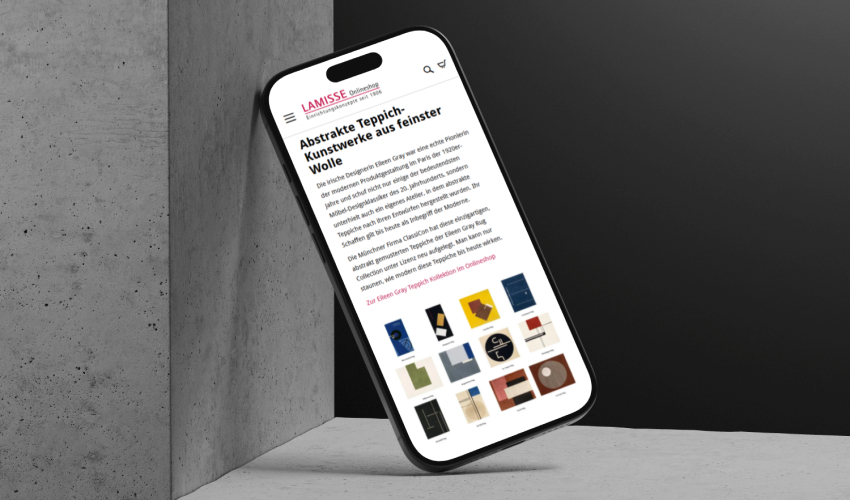 Mock-Up Der Lamisse Webseite auf einem Smartphone