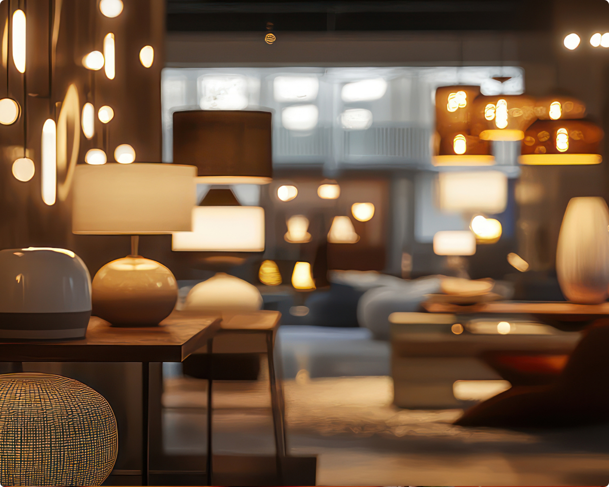 Lamisse Designer Shop Präsentation von Designerlampen in einem Geschäft