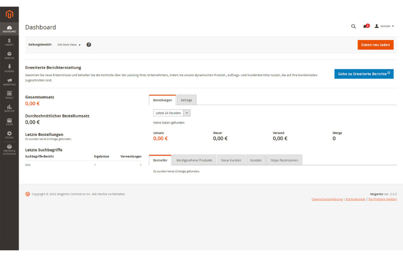 magento-demo-dashboard Magento 2 Demo: Dashboard