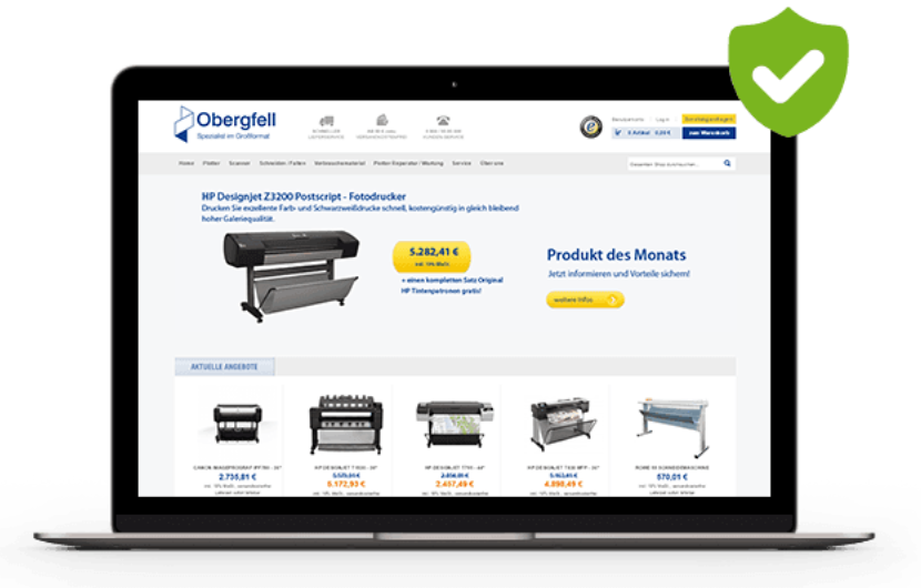 Magento Online-Shop von Obergfell Screenshot