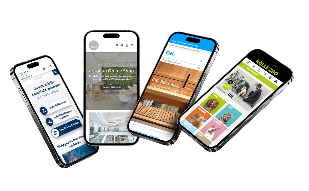 Mockup von unterschiedlichen ECONSOR-Referenzen.